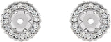 14K Gold Natural Diamond Halo-Style Earring Jackets XVI - White Gold - view 4