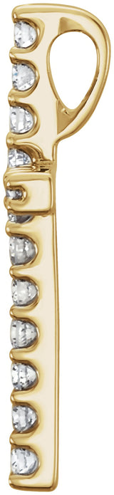 14K Gold Round Lab-Grown Diamond Petite Cross Necklace or Pendant – up to 1/4 CTW - Yellow Gold - view 4