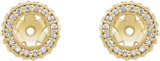 14K Gold Natural Diamond Halo-Style Earring Jackets No. 4 - Yellow Gold - view 4