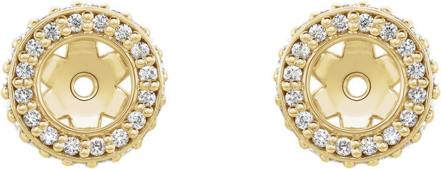 14K Gold Natural Diamond Halo-Style Earring Jackets No. 4 - Yellow Gold - view 4