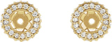 14K Gold Natural Diamond Halo-Style Earring Jackets XVI - Yellow Gold - view 4