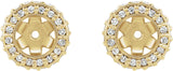 14K Gold Lab-Grown Diamond Halo-Style Earring Jackets VI - Yellow Gold - view 4