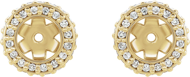 14K Gold Lab-Grown Diamond Halo-Style Earring Jackets VI - Yellow Gold - view 4