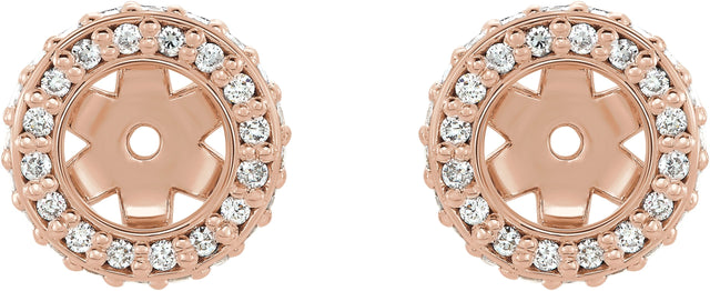 14K Gold Lab-Grown Diamond Halo-Style Earring Jackets VI - Rose Gold - view 4