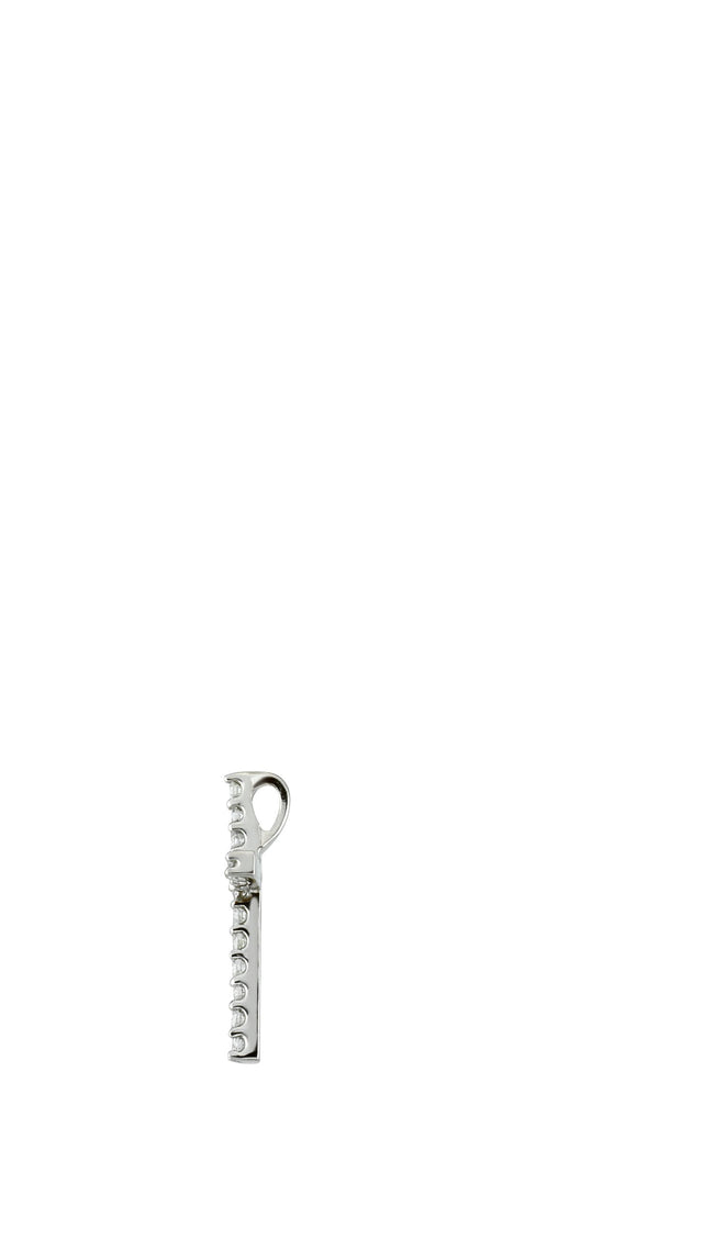 Platinum Round Natural Diamond Petite Cross Necklace or Pendant – up to 1/2 CTW - view 4
