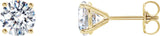 14K Gold Lab-Grown Diamond Round 4-Prong Cocktail-Style Stud Earrings – 2.5-6.3mm Stones - Yellow Gold - view 3