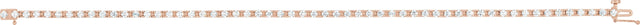 14K Gold Round Natural Diamond Line Bracelet IX - Rose Gold - view 4