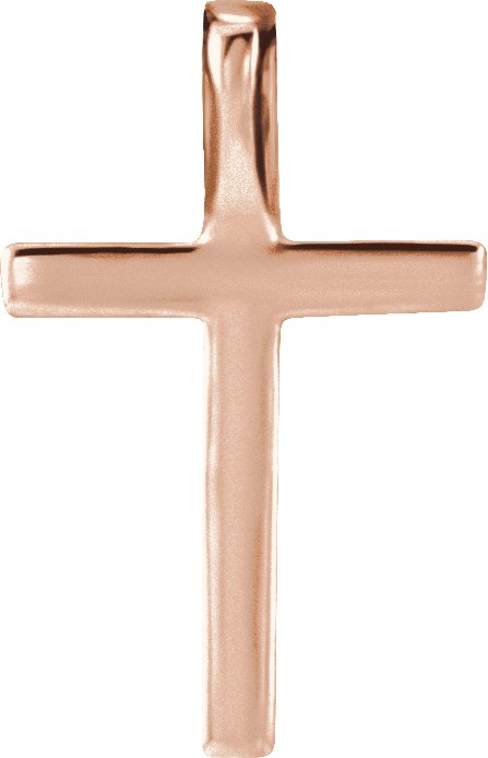 14K Gold Round Lab-Grown Diamond Petite Cross Necklace or Pendant - Rose Gold - view 6