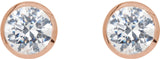 14K Gold Lab-Grown Diamond Round Bezel-Set Cocktail-Style Stud Earrings - Rose Gold - view 4