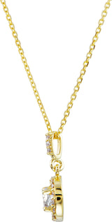 14K Gold Round Lab-Grown Diamond Halo-Style Necklace or Pendant - Yellow Gold - view 4
