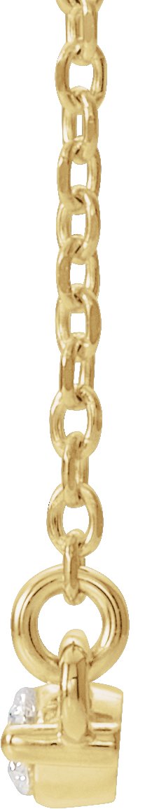 14K Gold Round Natural Diamond Accented Bar Necklace – up to 1/4 CTW - Yellow Gold - view 4