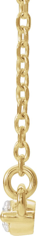 14K Gold Round Lab-Grown Diamond Accented Bar Necklace – up to 1/4 CTW - Yellow Gold - view 4