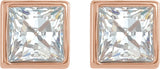 14K Gold Lab-Grown Diamond Square Bezel-Set Stud Earrings - Rose Gold - view 4