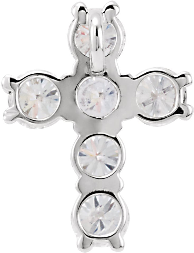 Platinum Round Natural Diamond Cross Necklace or Pendant – up to 1 3/8 CTW - view 9