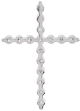 14K Gold Round Natural Diamond Cross Necklace or Pendant – up to 1 1/4 CTW - White Gold - view 6