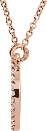 14K Gold Round Lab-Grown Diamond Petite Circle Necklace – 1/8 CTW - Rose Gold - view 4
