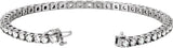 14K Gold Round Lab-Grown Diamond Line Bracelet - White Gold - view 3