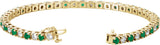 14K Gold Round Lab-Grown Emerald Line Bracelet - Yellow Gold - view 4