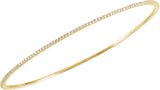 14K Gold Round Natural Diamond Accented Bangle Bracelet – 1.1-2.4mm Stones - Yellow Gold - view 4