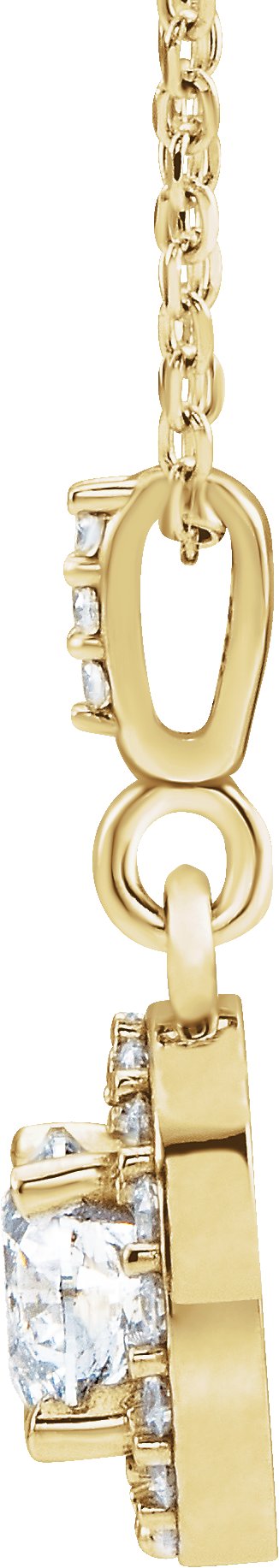 14K Gold Round Natural Diamond Halo-Style Necklace or Pendant – up to 1 1/5 CTW - Yellow Gold - view 4