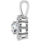 14K Gold Oval Lab-Grown Diamond Halo-Style Pendant - White Gold - view 6