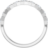 Platinum Round Natural Diamond Stackable Geometric Ring – 2.2mm Stones - view 7