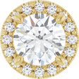 14K Gold Round Lab-Grown Diamond Halo-Style Pendant – 5.2mm Stones - Yellow Gold