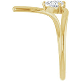14K Gold Pear Natural Diamond Negative Space Ring - Yellow Gold - view 9