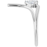 Platinum Pear Natural Diamond Negative Space Ring - view 11