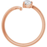 14K Gold Pear Lab-Grown Diamond Negative Space Ring - Rose Gold - view 8