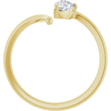 14K Gold Pear Natural Diamond Negative Space Ring - Yellow Gold - view 7