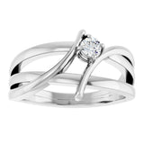 Platinum Round Natural Diamond Bypass Ring – 3.2-5.2mm Stones - view 8
