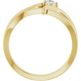 14K Gold Round Natural Diamond Bypass Ring – 3.2-5.2mm Stones - Yellow Gold - view 7