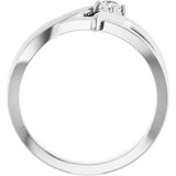 Platinum Round Natural Diamond Bypass Ring – 3.2-5.2mm Stones - view 7