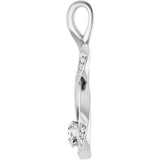 14K Gold Round Lab-Grown Diamond Infinity-Inspired Pendant - White Gold - view 6