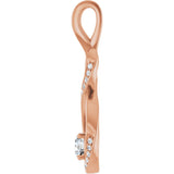 14K Gold Round Natural Diamond Infinity-Inspired Pendant – 3/8 CTW - Rose Gold - view 6