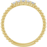14K Gold Round Lab-Grown Diamond Stackable Ring – 2mm Stones - Yellow Gold - view 7