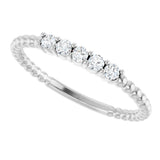 14K Gold Round Lab-Grown Diamond Stackable Ring – 2mm Stones - White Gold - view 10