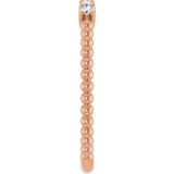 14K Gold Round Natural Diamond Stackable Ring VIII - Rose Gold - view 9