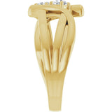 14K Gold Round Lab-Grown Diamond Two-Stone Ring - Yellow Gold - view 9