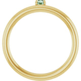 14K Gold Round Lab-Grown Alexandrite Asymmetric Stackable Ring - Yellow Gold - view 9
