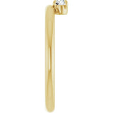 14K Gold Round Natural White Sapphire Asymmetric Stackable Ring - Yellow Gold - view 9
