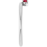 14K Gold Round Lab-Grown Ruby Asymmetric Stackable Ring - White Gold - view 9