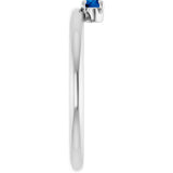 14K Gold Round Lab-Grown Blue Sapphire Asymmetric Stackable Ring - White Gold - view 9