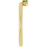 14K Gold Round Natural Peridot Asymmetric Stackable Ring - Yellow Gold - view 9
