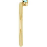 14K Gold Round Natural Blue Zircon Asymmetric Stackable Ring - Yellow Gold - view 9