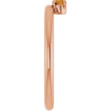14K Gold Round Natural Citrine Asymmetric Stackable Ring - Rose Gold - view 11