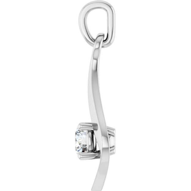14K Gold Round Lab-Grown Diamond Solitaire Pendant – 1/4 CTW - view 6
