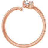14K Gold Pear Lab-Grown Diamond Negative Space Ring - Rose Gold - view 7