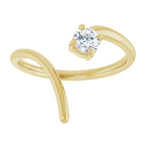 14K Gold Pear Natural Diamond Negative Space Ring - Yellow Gold - view 8